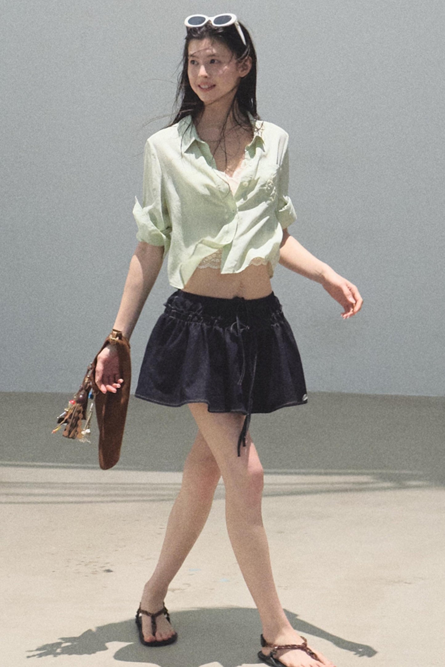 Embroidered Puffy A-Line Skirt