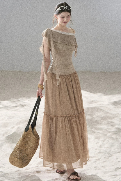Before the Sunset Lace Off-Shoulder Top