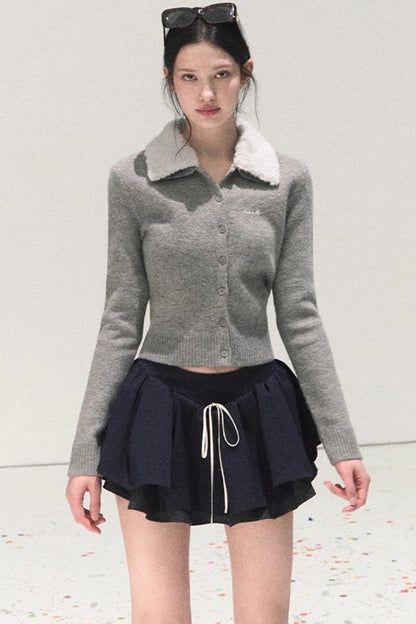 Plaid Color-Blocked A-Line Skirt