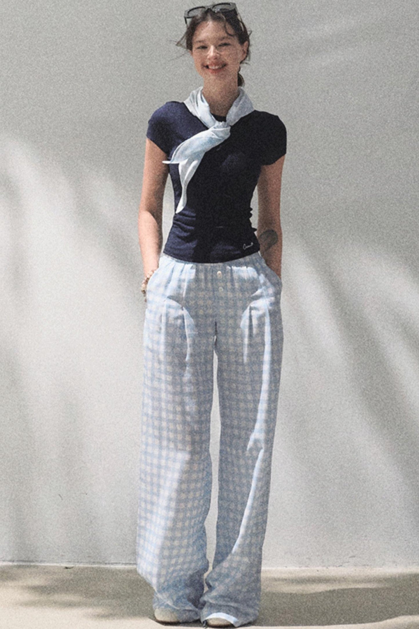 Wide-Leg Tencel Hemp Pants Set-Up