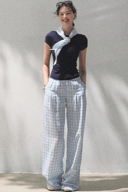 Wide-Leg Tencel Hemp Pants Set-Up