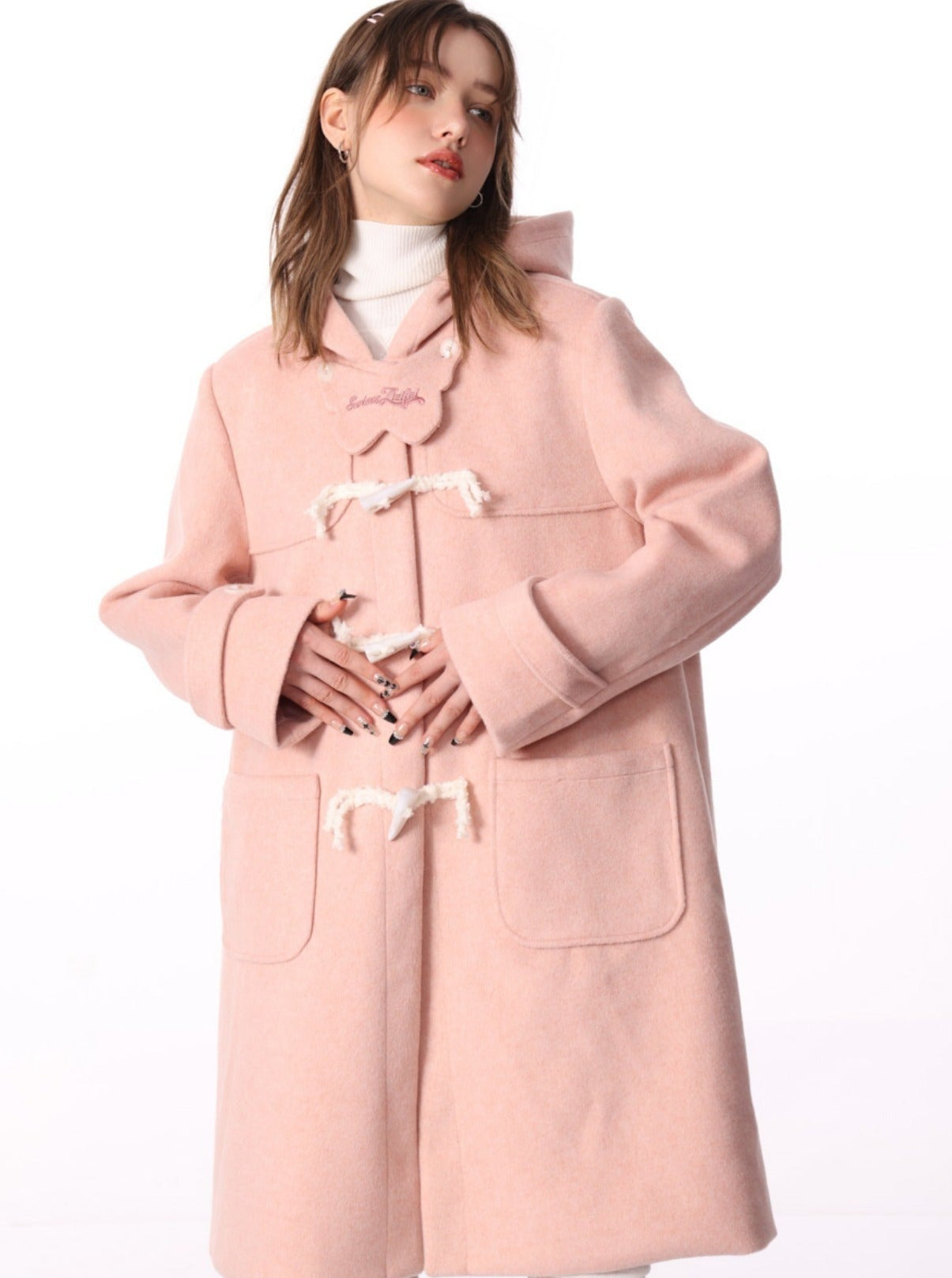 Niko Hooded Tweed Coat