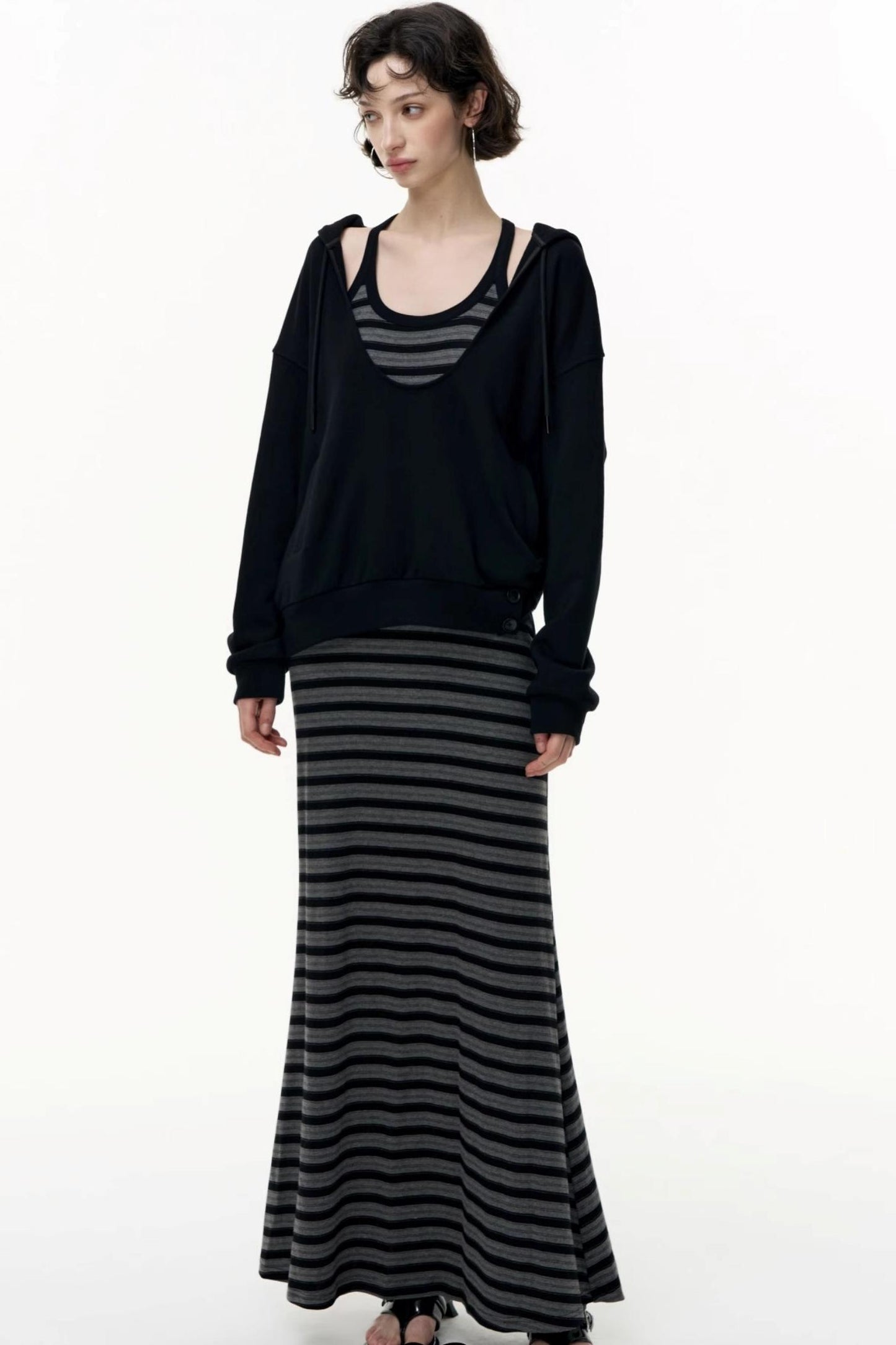 Layered Hooded Sweatshirt Set-Up