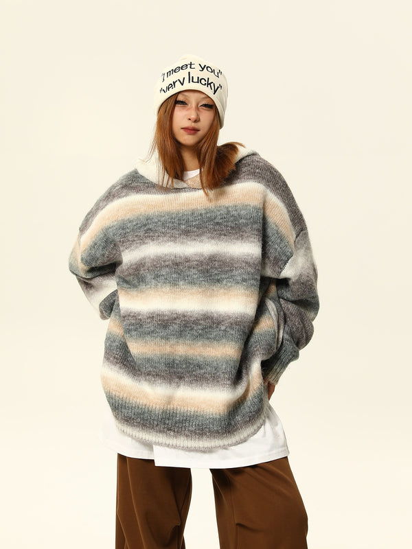 American retro striped sweater top