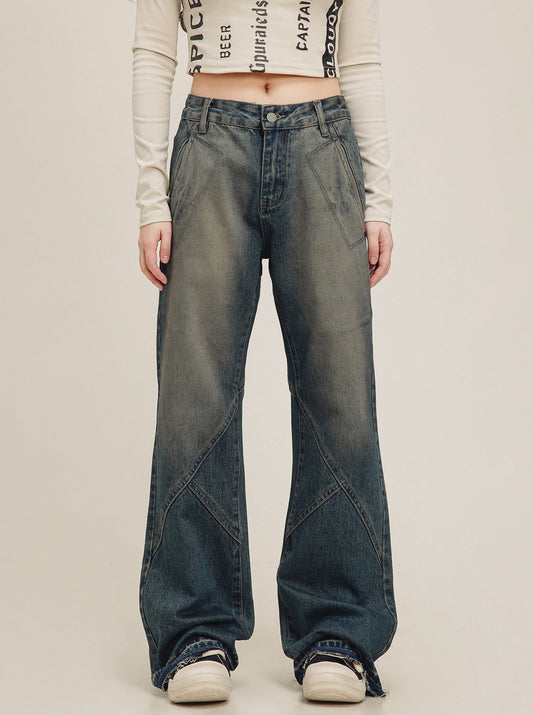 Vintage Wash Jeans Pants