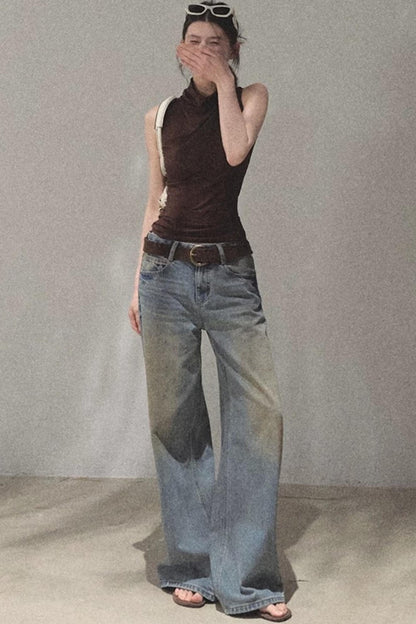 Vintage Hand-Painted Jeans Set