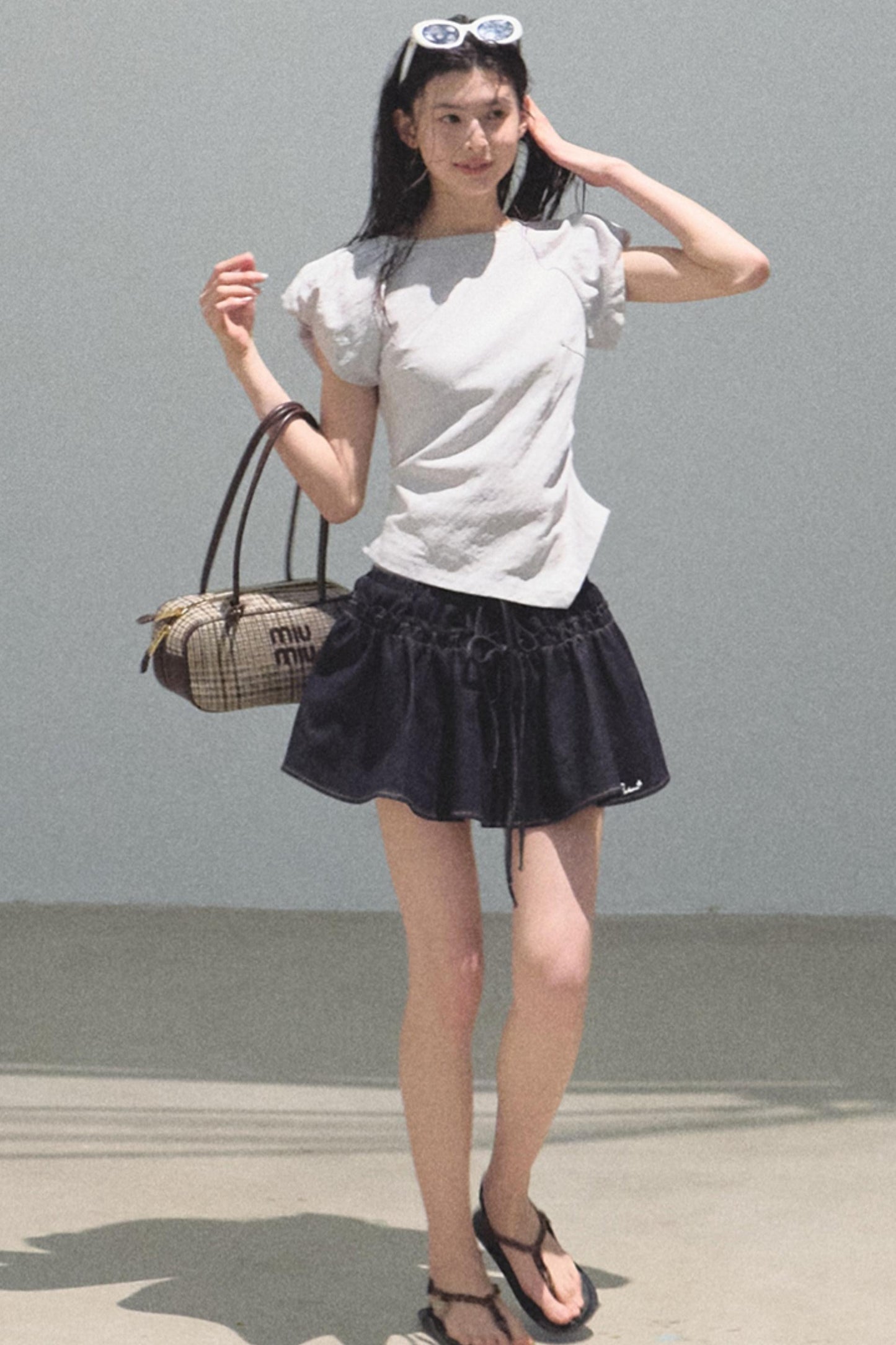 Embroidered Puffy A-Line Skirt