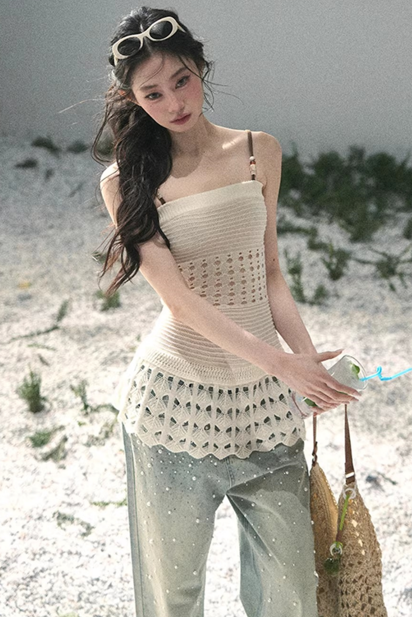Knitted Hollow-Out Summer Top