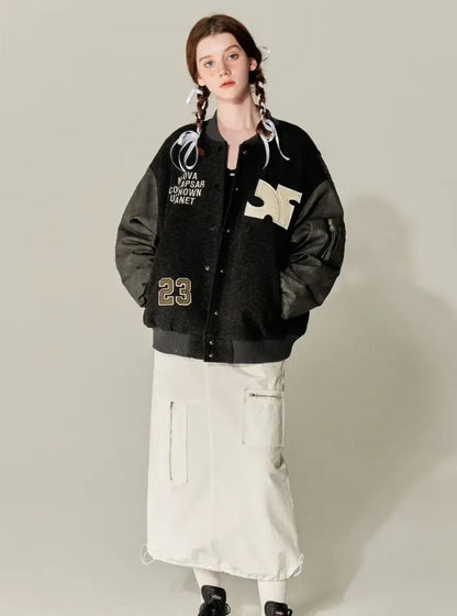 VINTAGE LOOSE COTTON BASEBALL UNIFORM COAT