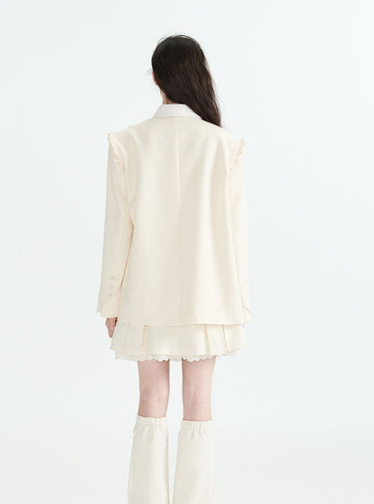 Off-white V-neck Blazer Coat