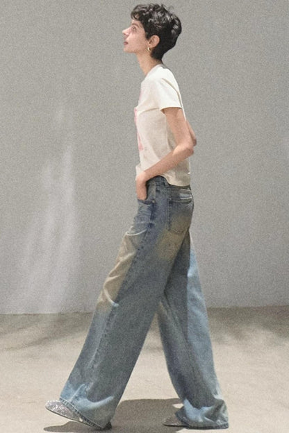 Vintage Hand-Painted Jeans Set