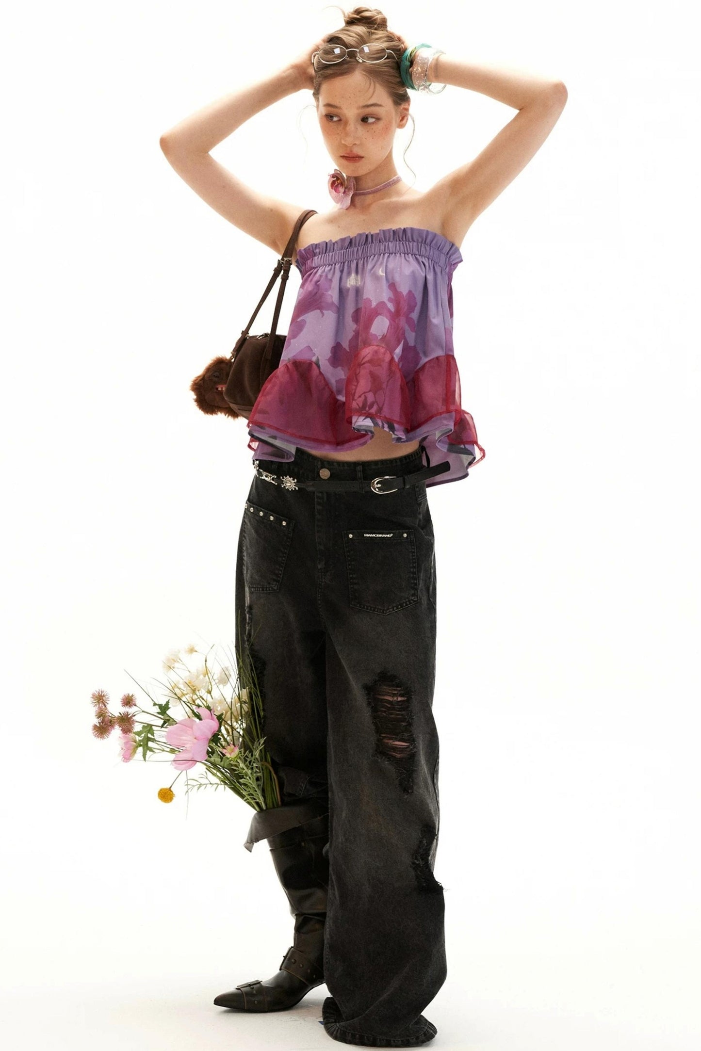 Floral Mesh Patchwork Camisole
