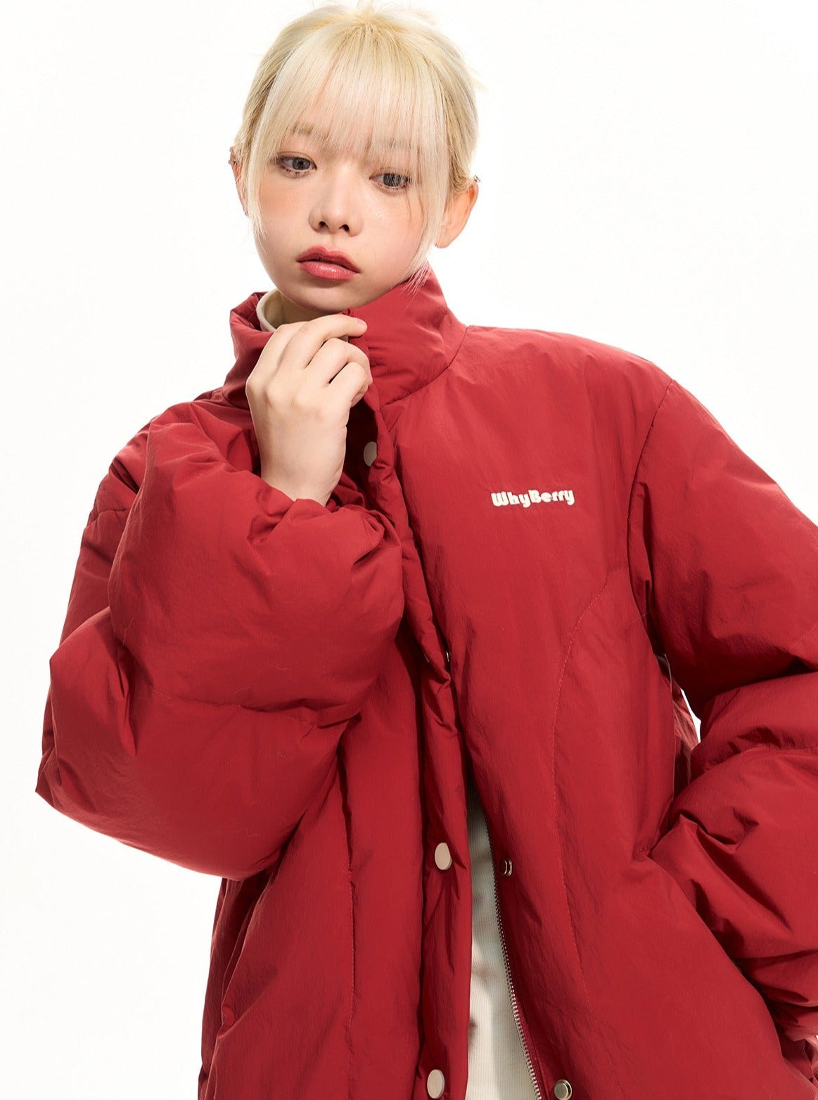 Red Down Jacke