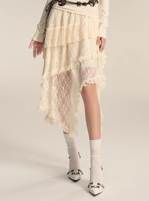 irregular design long skirt