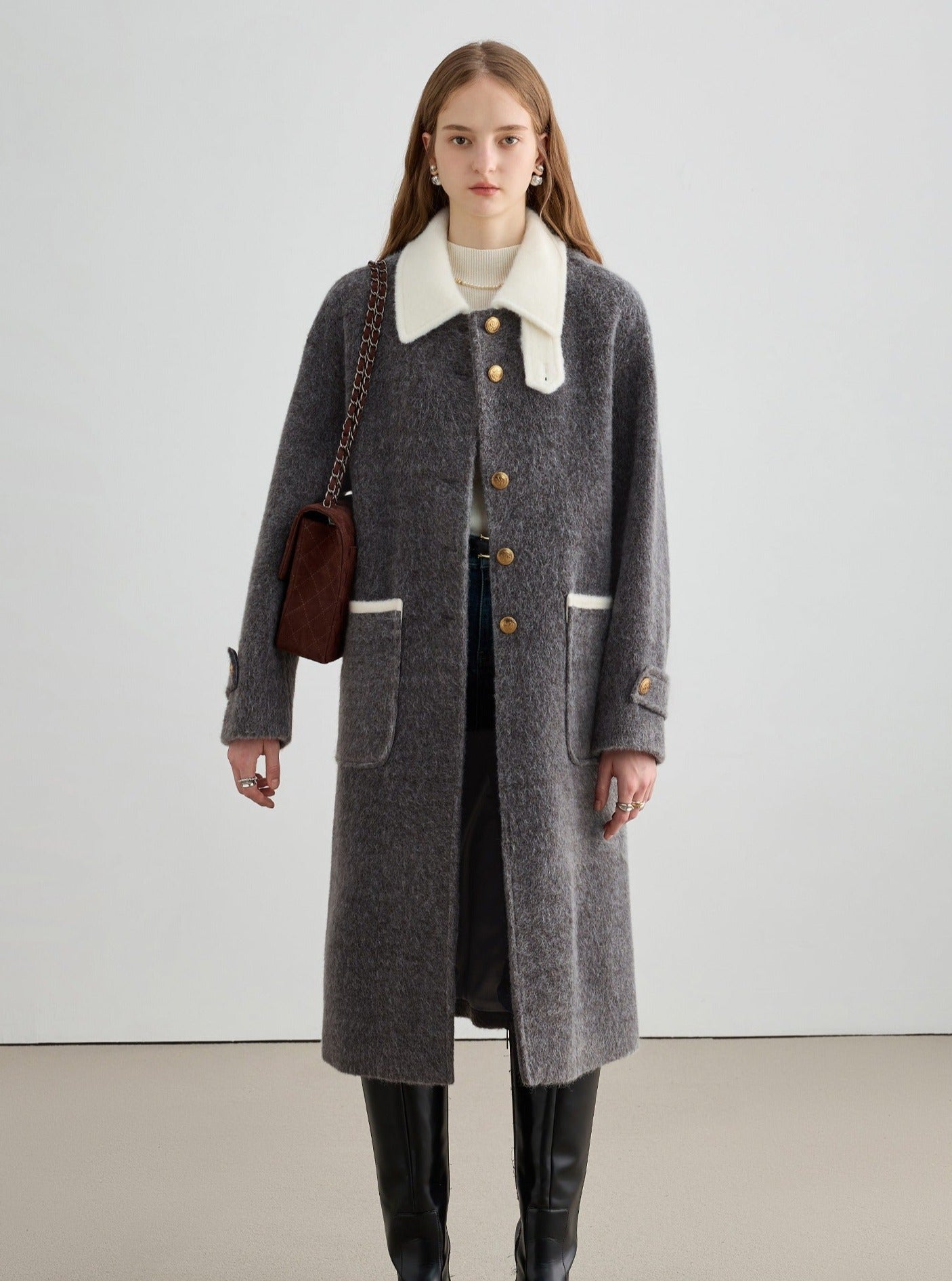 Plush Collar Temperament Tweed Jacket