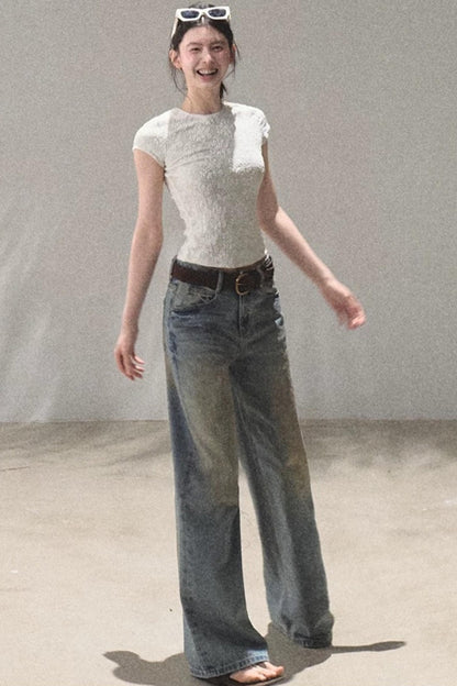 Vintage Hand-Painted Jeans Set
