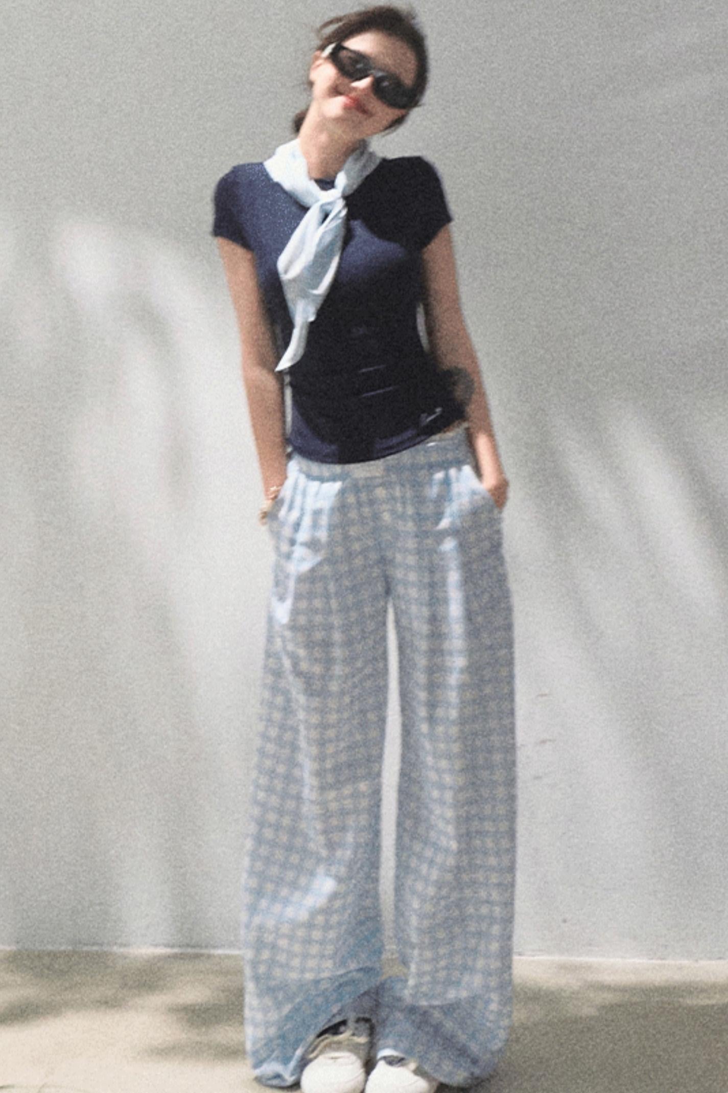 Wide-Leg Tencel Hemp Pants Set-Up