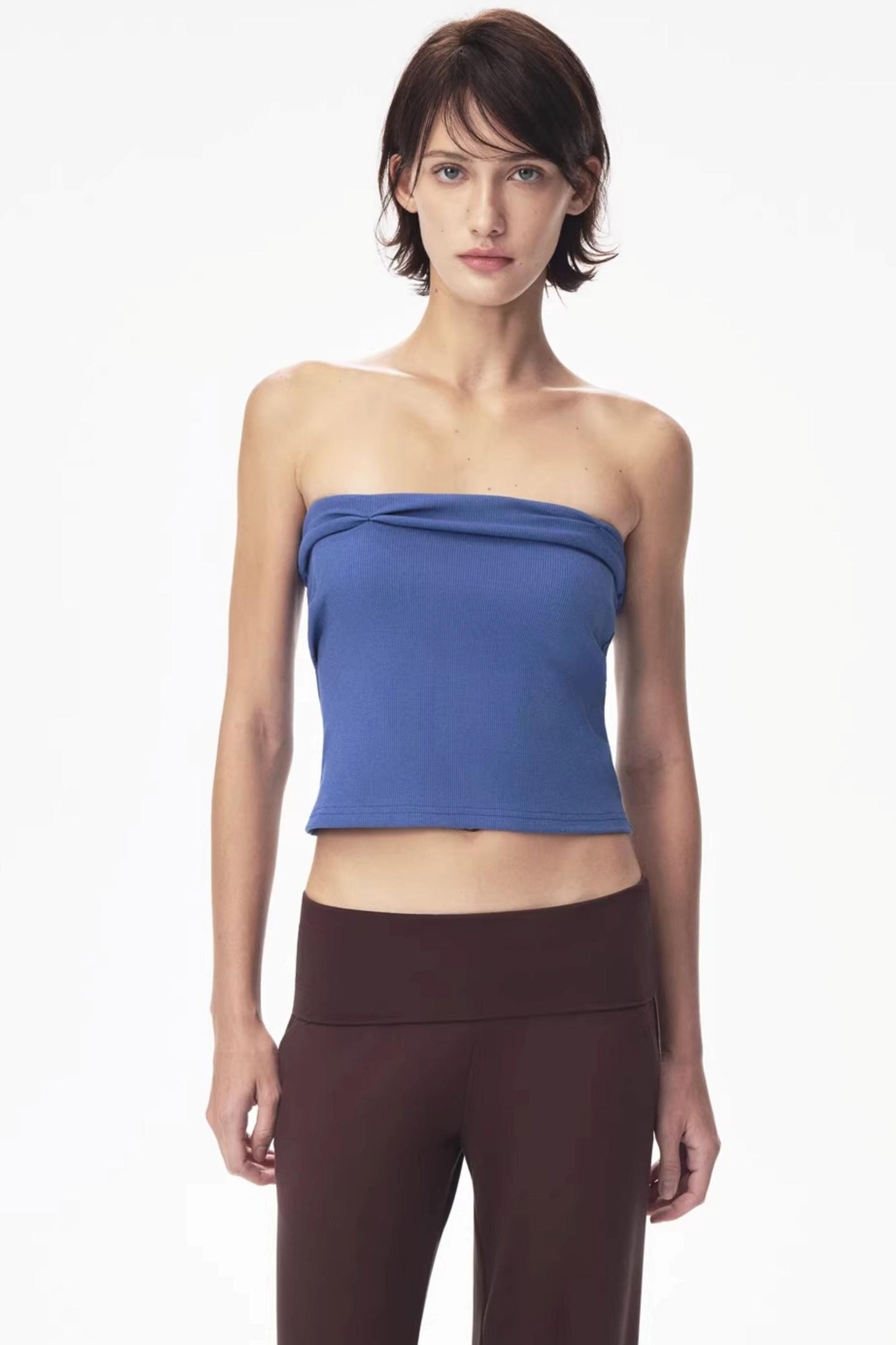 Summer Blue Two-Tone Tube Top