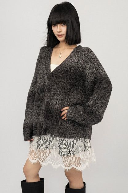 Gradient Loose Knit Cardigan