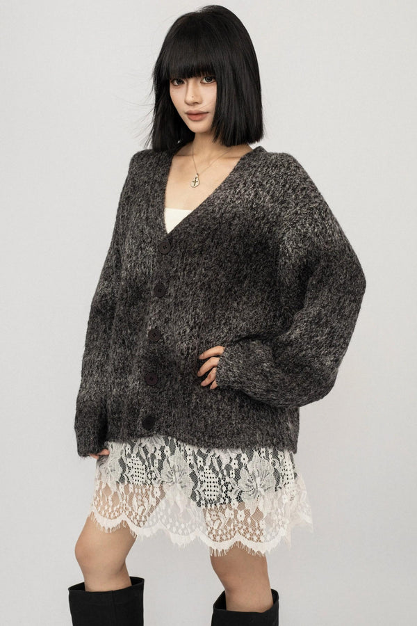 Gradient Loose Knit Cardigan