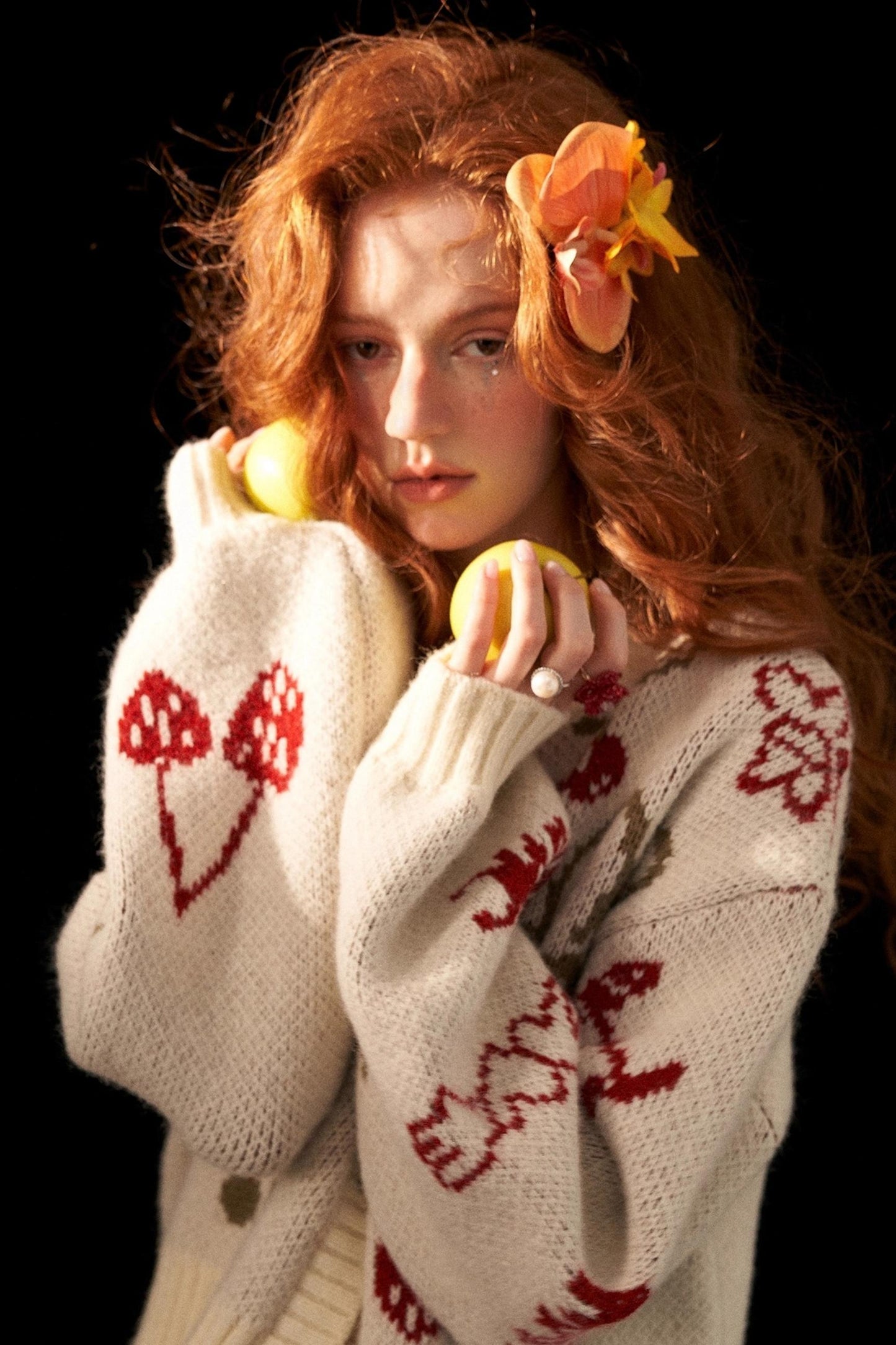 Knitted Cherry Cardigan