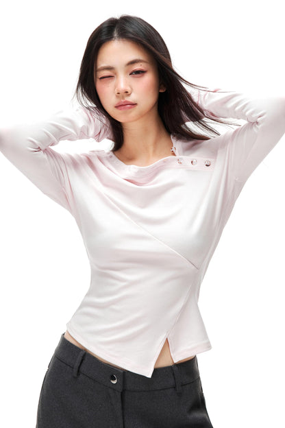 Asymmetrisches Strickoberteil aus Lyocell