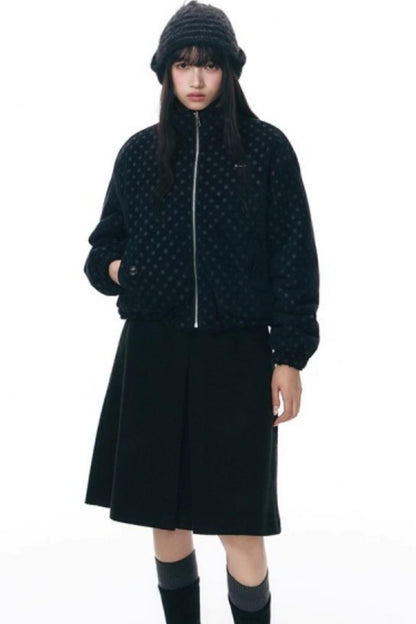 Polka Dot Woolen Reversible Jacket