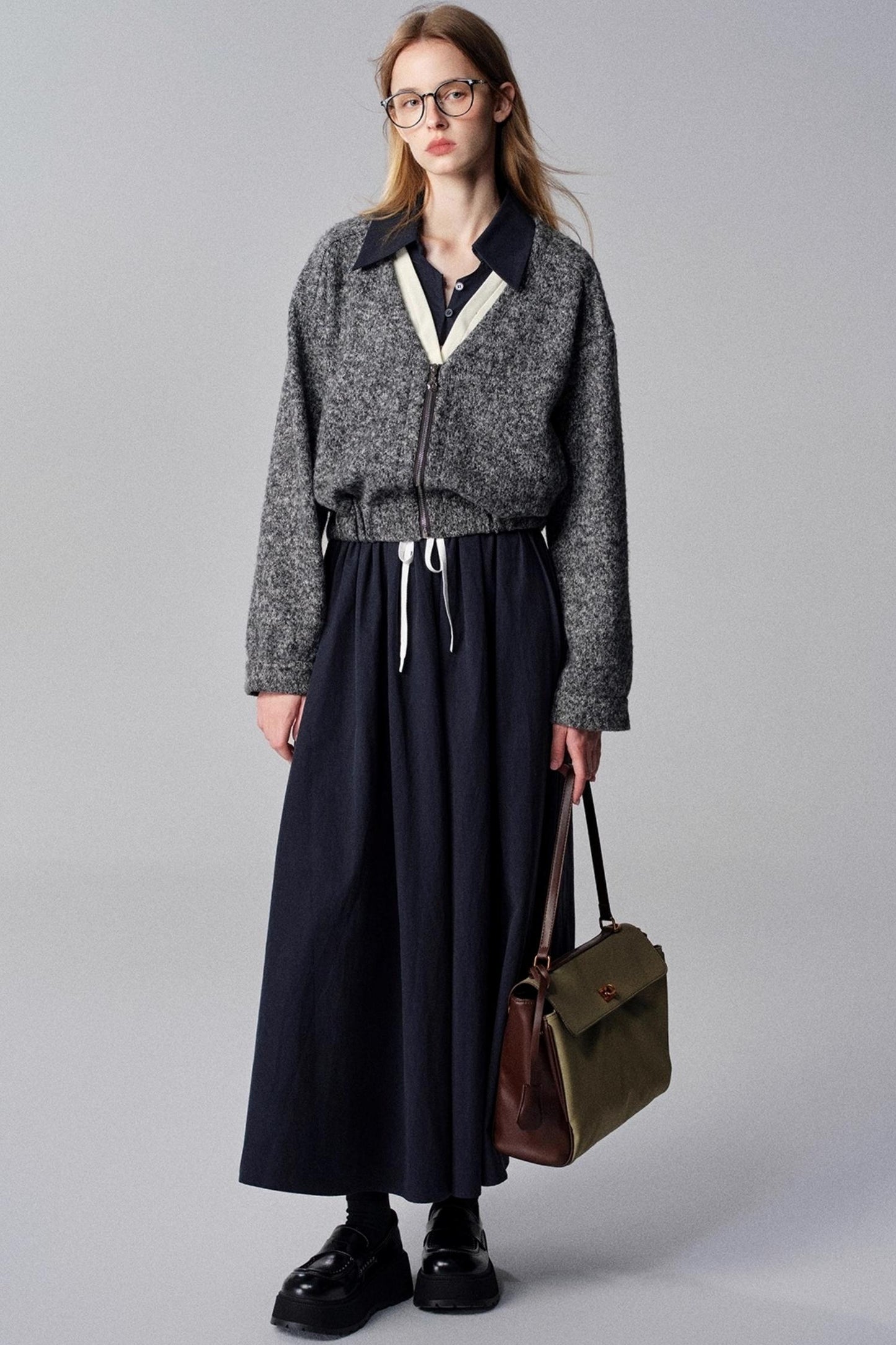 Diamond Galaxy Knitted V-Neck Top