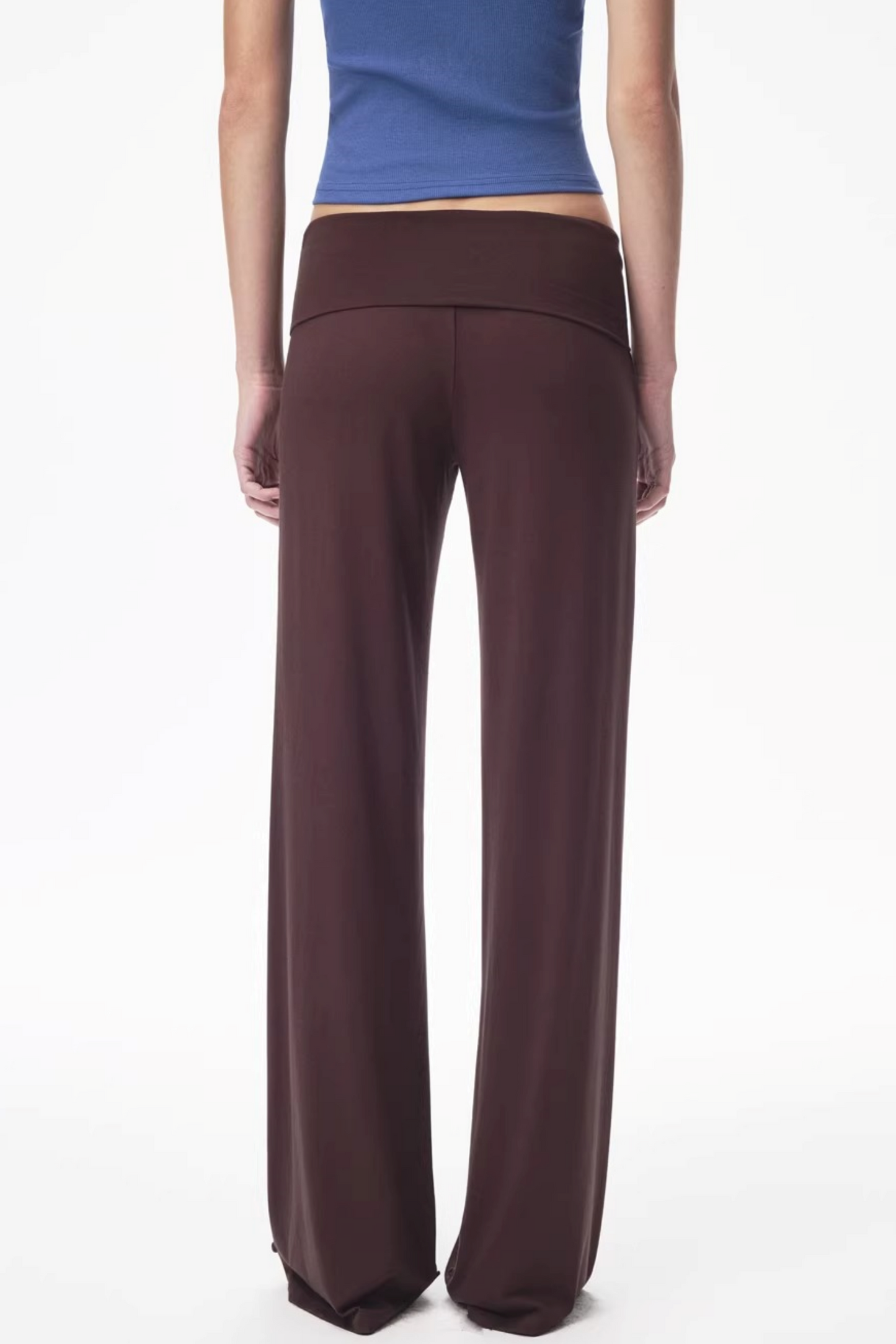 Brown Knit Slim-Fit Pants