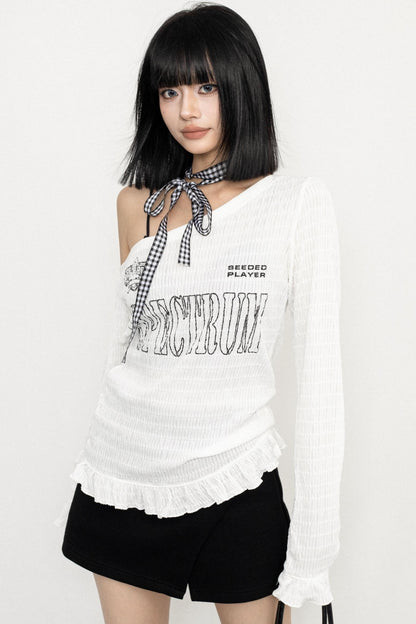 SLANTED SHOULDER FULL SLEEVE TOP