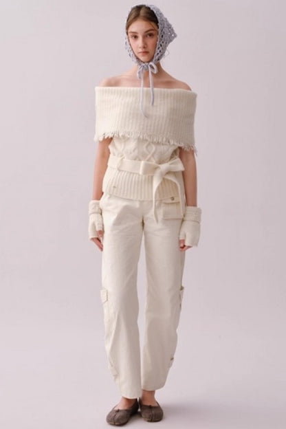 Retro Cotton Wide-Leg Pants