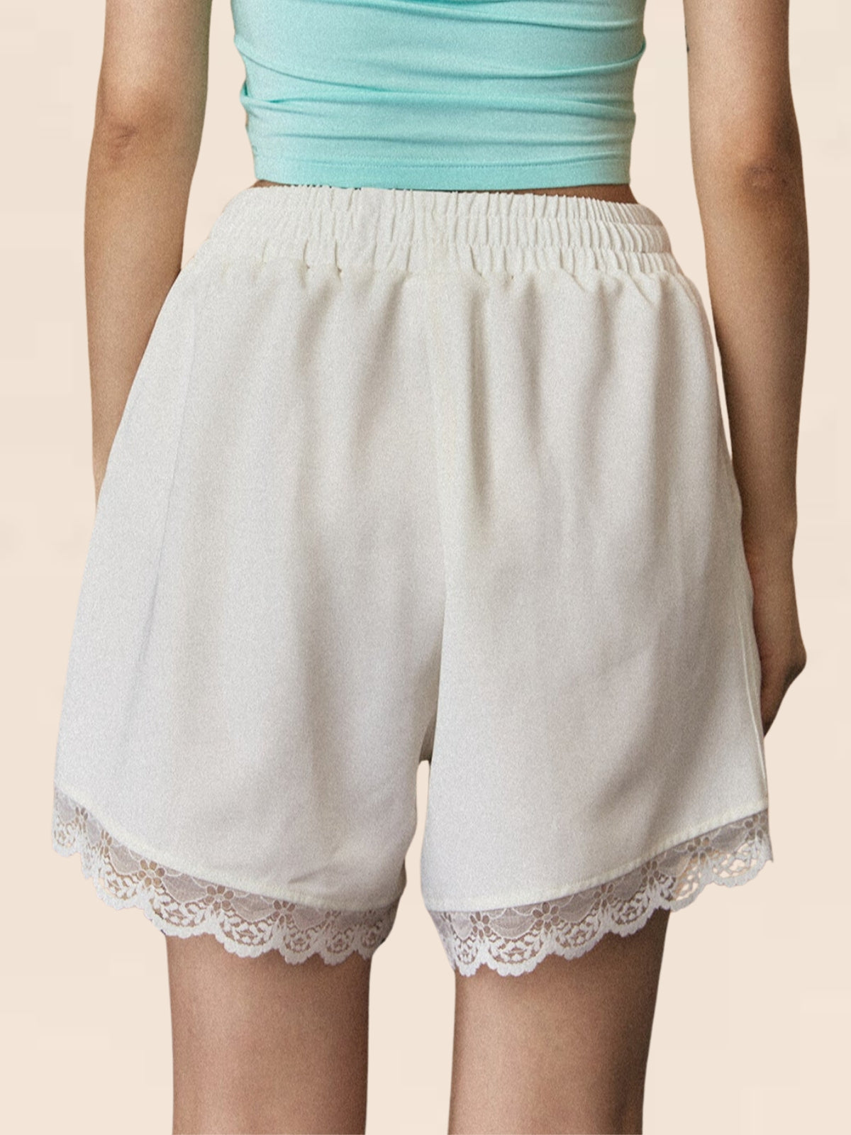 Lace Stitched Shorts Pants