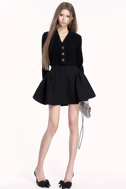 Wide-Textured Button Cardigan Top