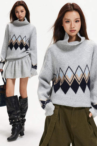 Color-Blocked Diamond Dress