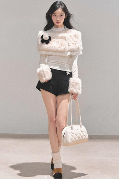 Whispering Snow Lace Top Set