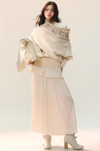 Jupe drapée bicolore