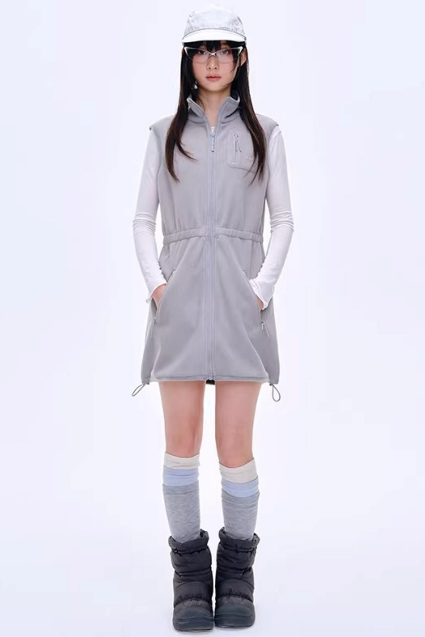 High-Gloss Two-Tone Slouch Socks