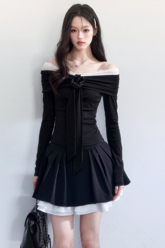 Nocturne Lace Off-Shoulder Top