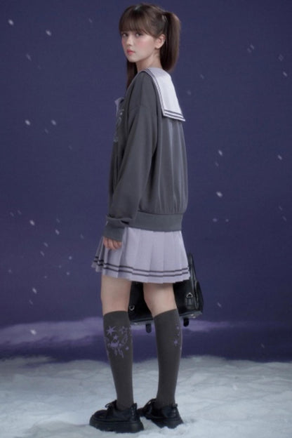 Oxygen Gray-Purple Sailor Dress
