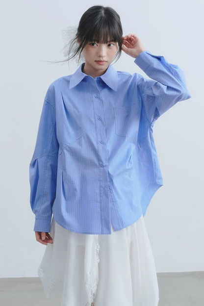 Top asimmetrico Sognatore Blu