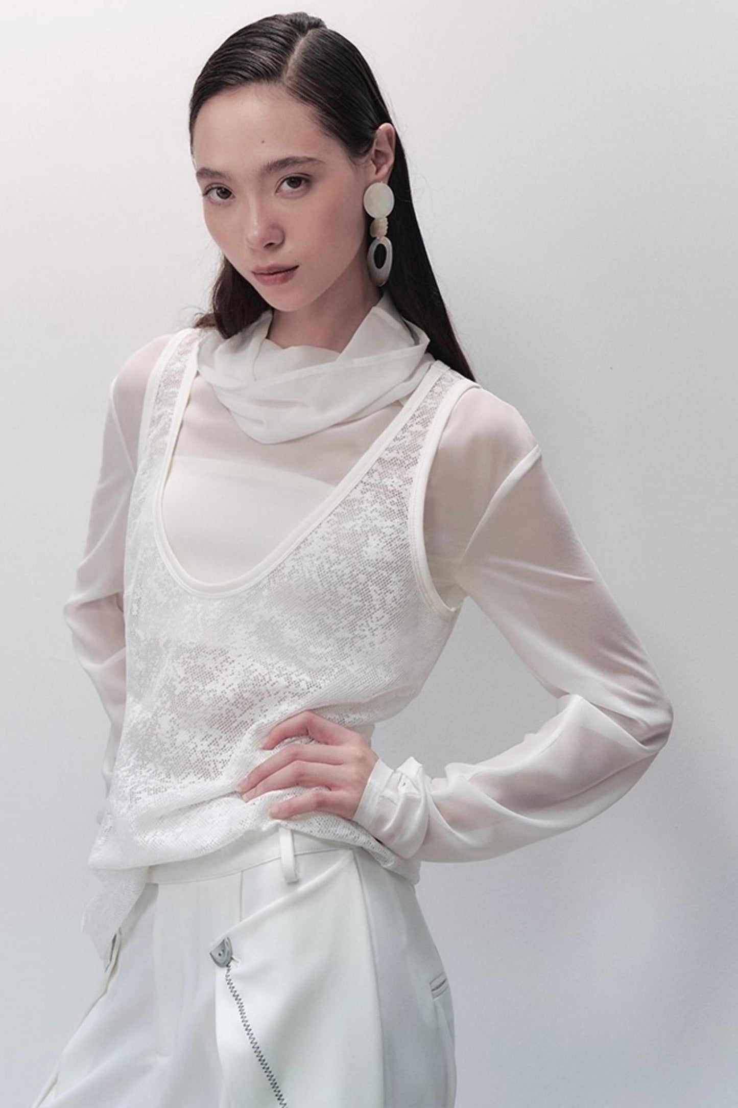 Sparse Shadow Lace Top