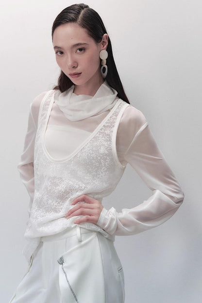 Sparse Shadow Lace Top