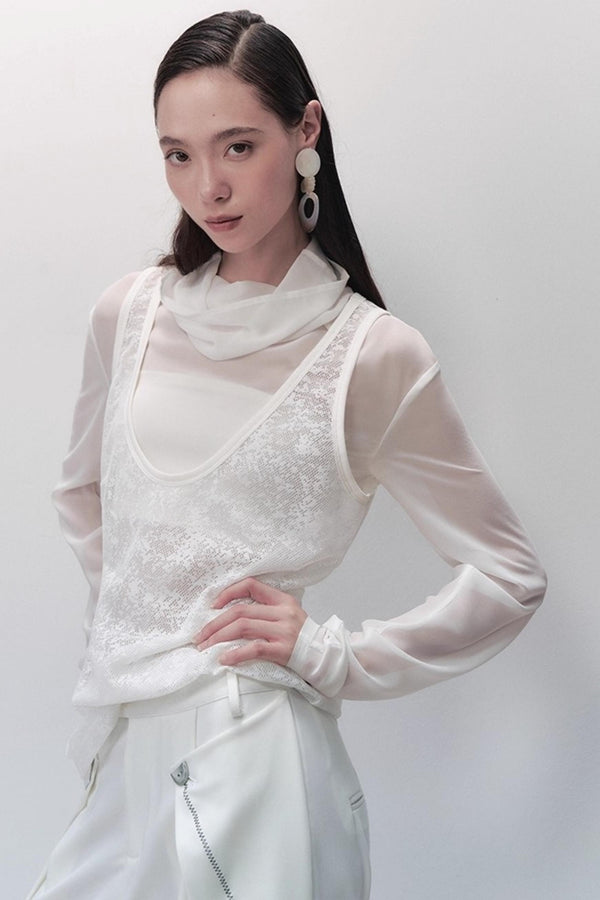 Sparse Shadow Lace Top