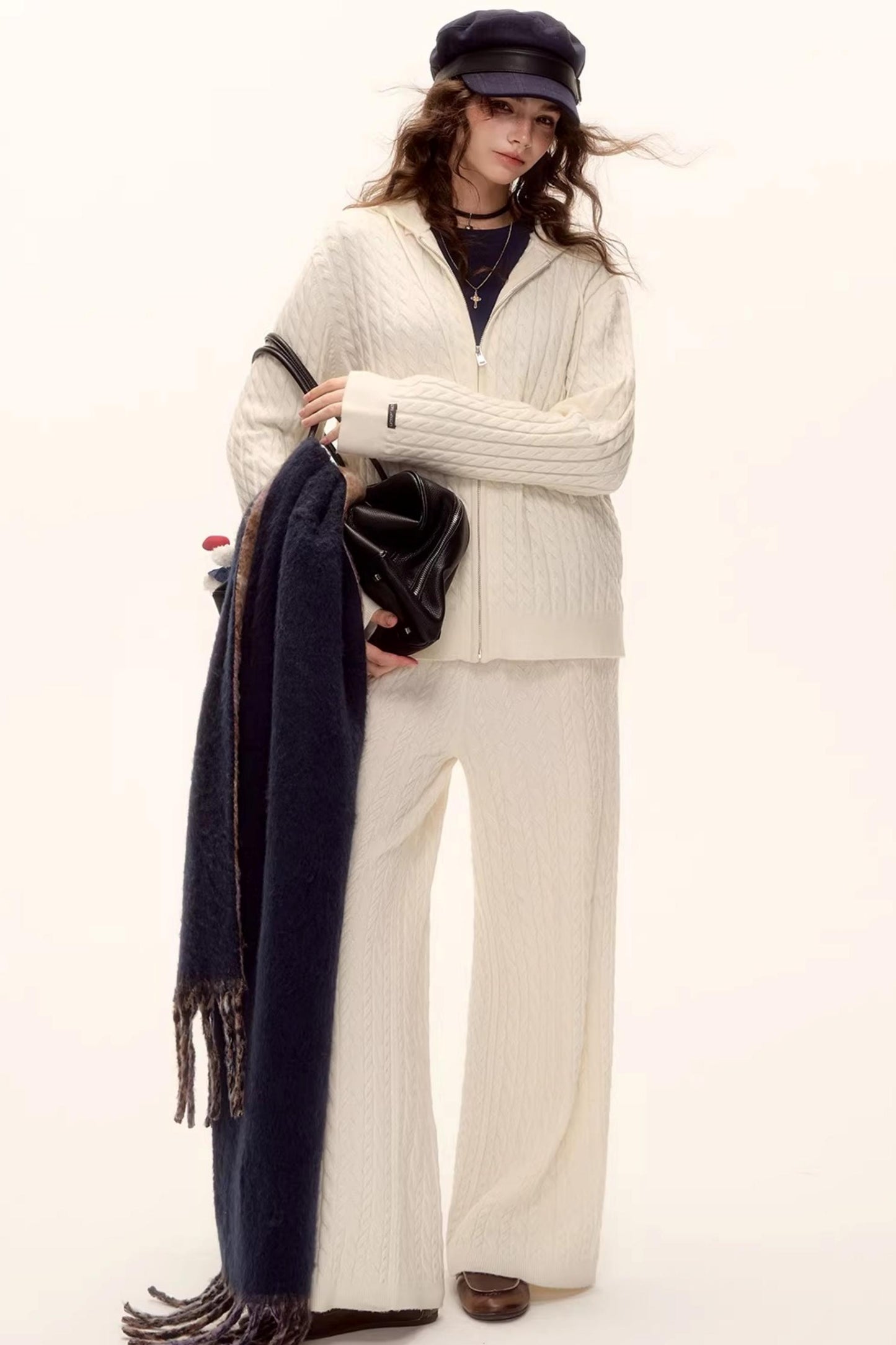 Knitted Jacket Pants Set-Up