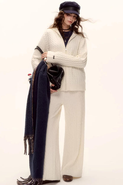 Knitted Jacket Pants Set-Up