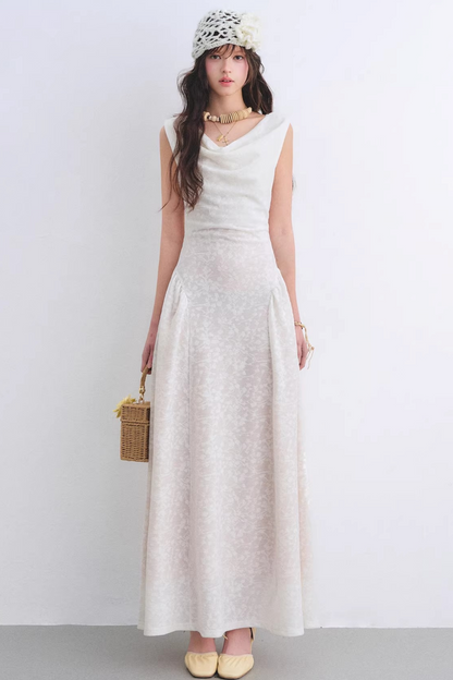 Off-White Lace Jacquard Dress