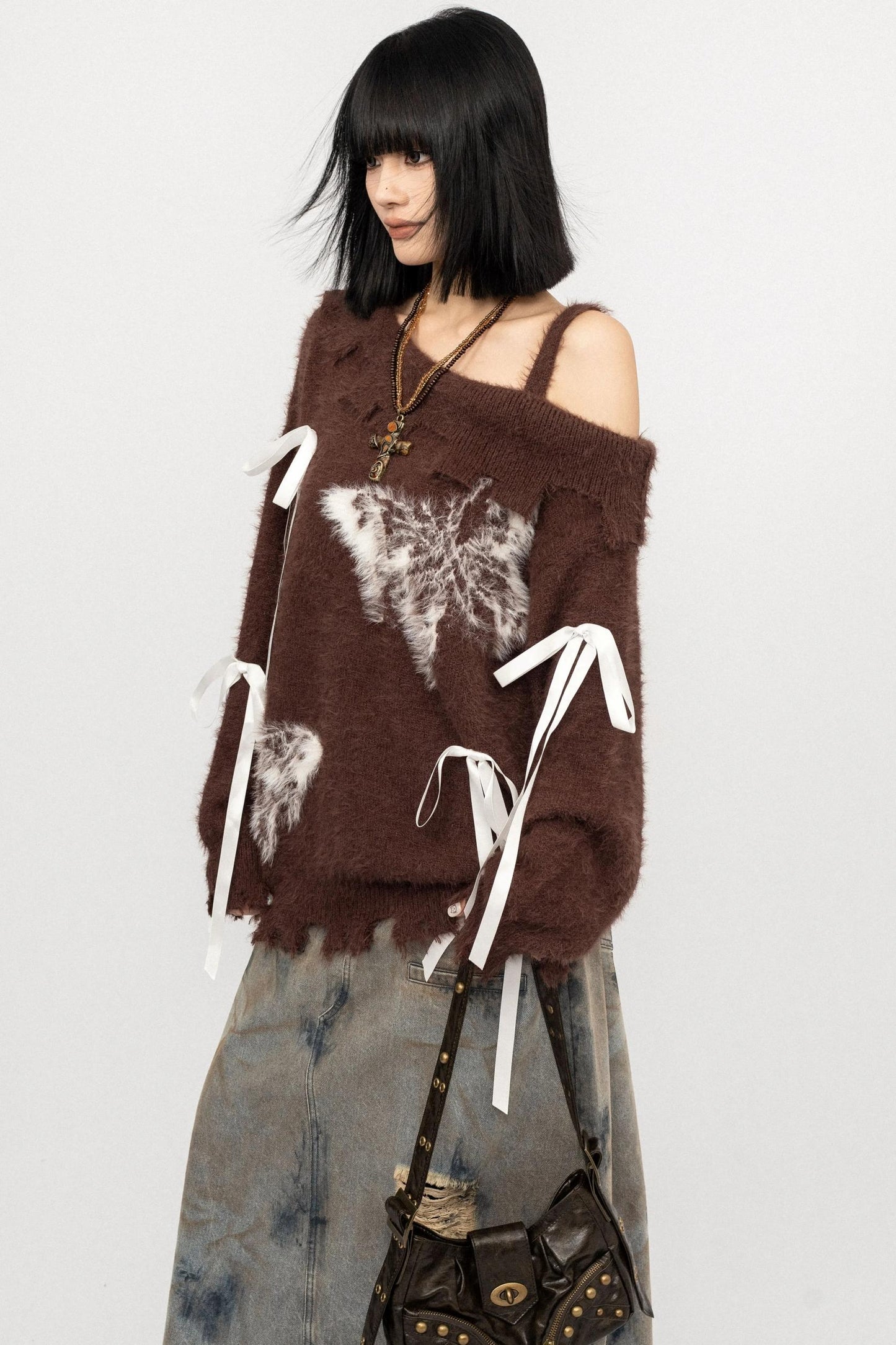 Off-The-Shoulder butterfly Loose Top