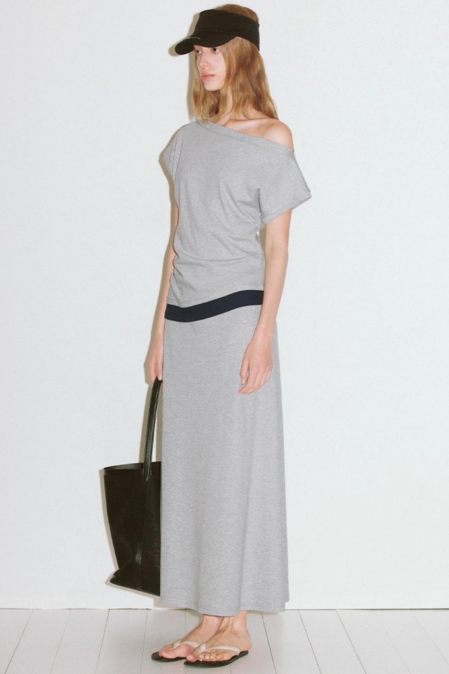 Contrast Patchwork Maxi Skirt Set