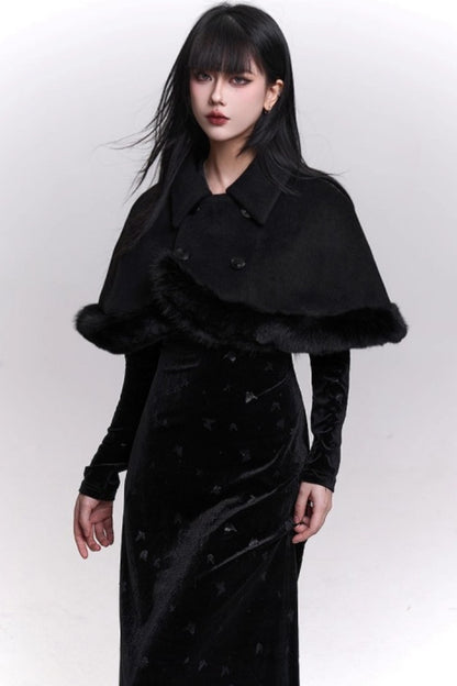 Ghostly Woolen Cape Coat