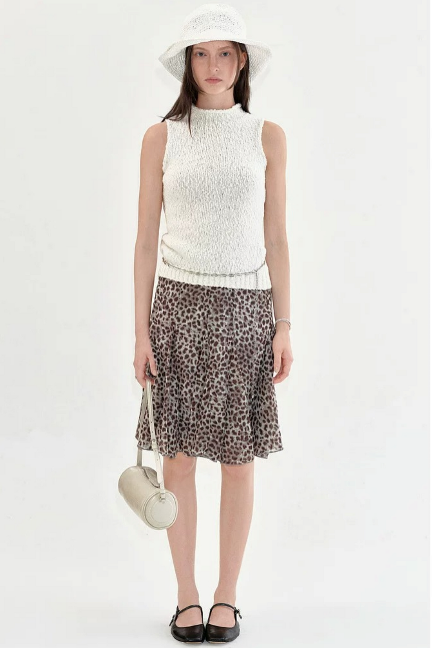 Leopard Print Fishtail Skirt
